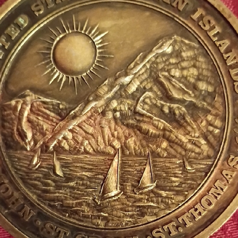 U.S. Virgin Islands Semi-Centennial Celebration Medal-(1917-1967) - Picture 3 of 4